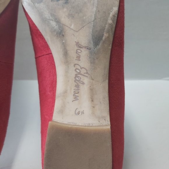 SAM EDELMAN | Women's 'Rae' Red Suede Pointed Toe Flats Red Size 6.5 - Picture 5 of 14